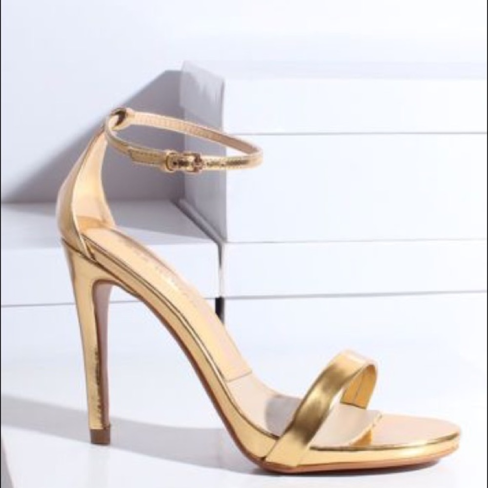 Zara thin strap gold heel